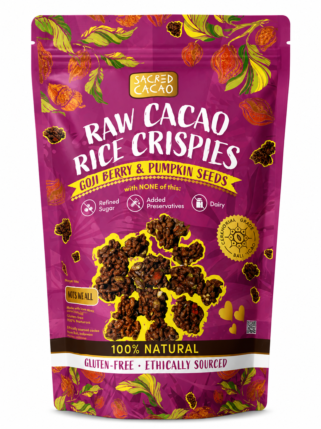 Raw Cacao Rice Crispies by Sacred Cacao